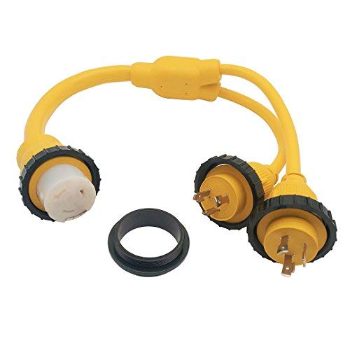 Parkworld 692033 Combiner Marine Shore Power Y Adapter (2) L5 30P Plug 30A Plug To Ss2 50R Female 50A Connector