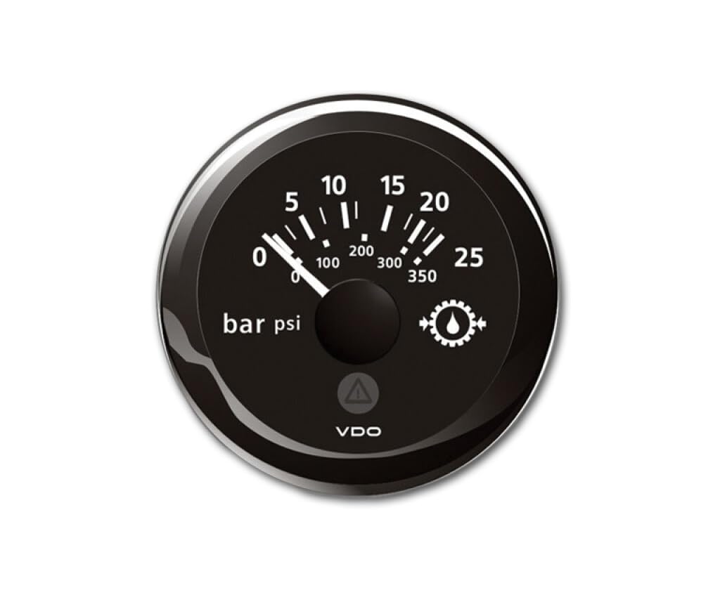 Veratron 52Mm (2-1/16'') Viewline Transmission Oil Pressure 25 Bar/350 Psi - Black Dial &Amp; Round Bezel,WBEEAB07B67MFBP