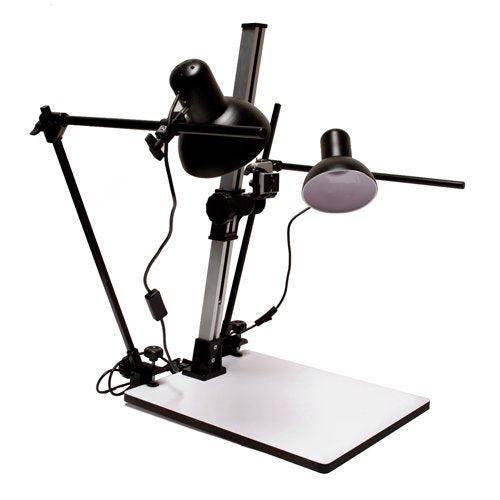 Albinar High Load 28 Inch Copy Macro Stand With 15.75 Inch X 19 Inch Base, Quick Release Mount And Lights