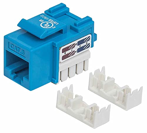 Intellinet Cat6 Rj45 Keystone Jack   Punchdown Type   For Utp Cat 6 Cable   Lifetime Mfg Warranty   Blue