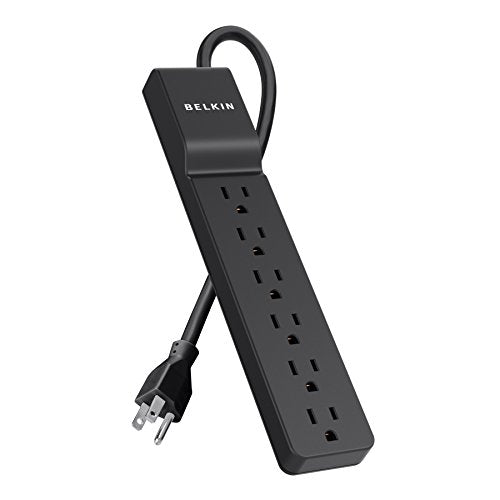 Belkin 6 Outlet Home And Office Surge Protector With Essential Power Filtration And 4Ft Cord, 700 Joules, Black