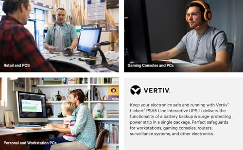 Vertiv Liebert Psa5 1500Va 900W Line Interactive Ups With Avr Technology And Battery Backup 10 Outlets And Three Year Full Unit