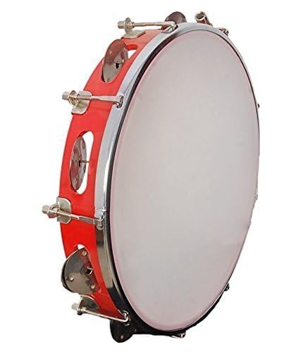 Blue Panther 10 Inch Tambourine Dafli for Kids & Adults | Plastic Handheld Percussion Musical Instrument with Metal Jingles for 