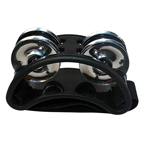 3NH Percussion Foot Tambourine with Metal Jingles, Black G4B3