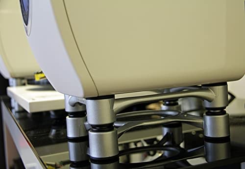 Isoacoustics Aperta Series Isolation Speaker Stands With Tilt Adjustment: Aperta (6.1 X 7.5) Silver Pair