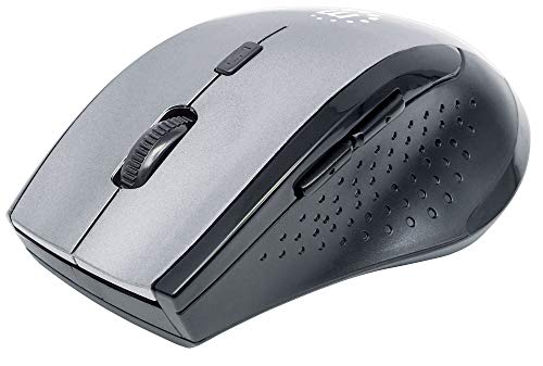 Manhattan Curve Wireless Optical Mouse   With Auto Power Management   For Laptops & Computers   Grey, 179379