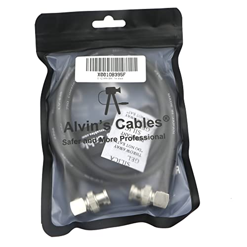 12G Bnc Coaxial Cable Alvin'S Cables Hd Sdi Bnc Male To Male L Shaped Original Cable For 4K Video Camera 1M Black
