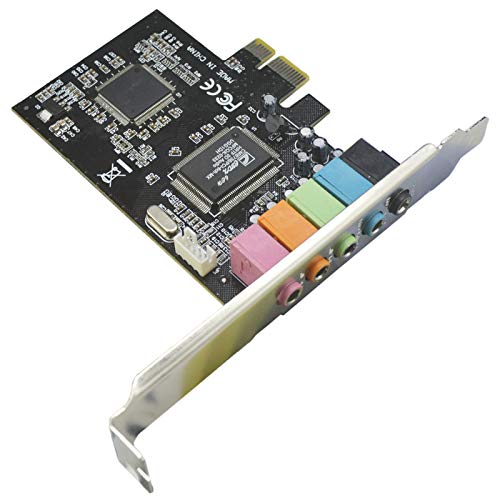 Padarsey Pcie Sound Card, 5.1 Internal Sound Card For Pc Windows 7 With Low Profile Bracket, 3D Stereo Pci E Audio Card, Cmi8738