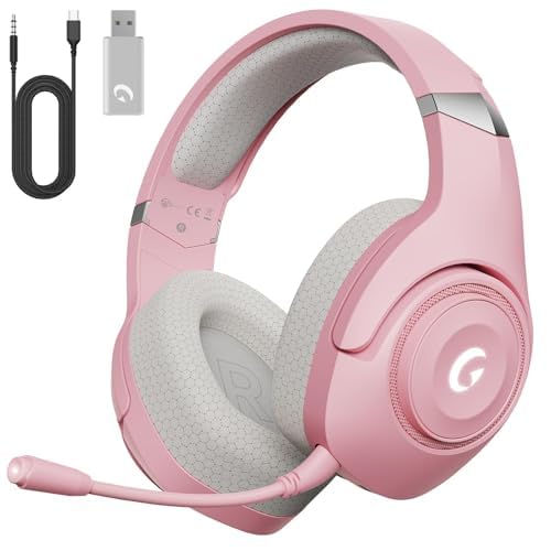 KAPEYDESI Wireless Gaming Headset for PS5, 2.4GHz Gaming Headphones Wireless with Noise Canceling Microphone for PS5, PS4, Fortn