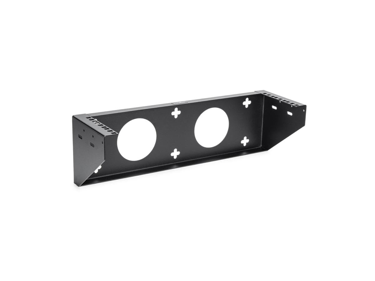 3U 19In Steel Vertical Wall Mount Rack Bracket - Fully Assembled W/ Cage Screws