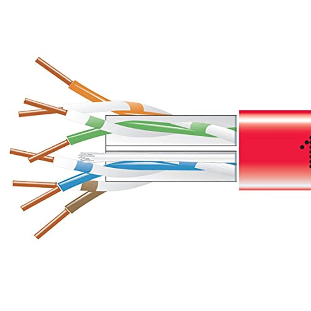 Black Box CAT6 550-MHz Solid Bulk Cable UTP CMP Plenum RD 1000FT Pull-Box