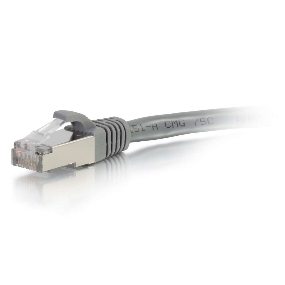 C2G 00643 Cat6A Cable   Snagless Shielded Ethernet Network Patch Cable, Gray (6 Feet, 1.82 Meters)