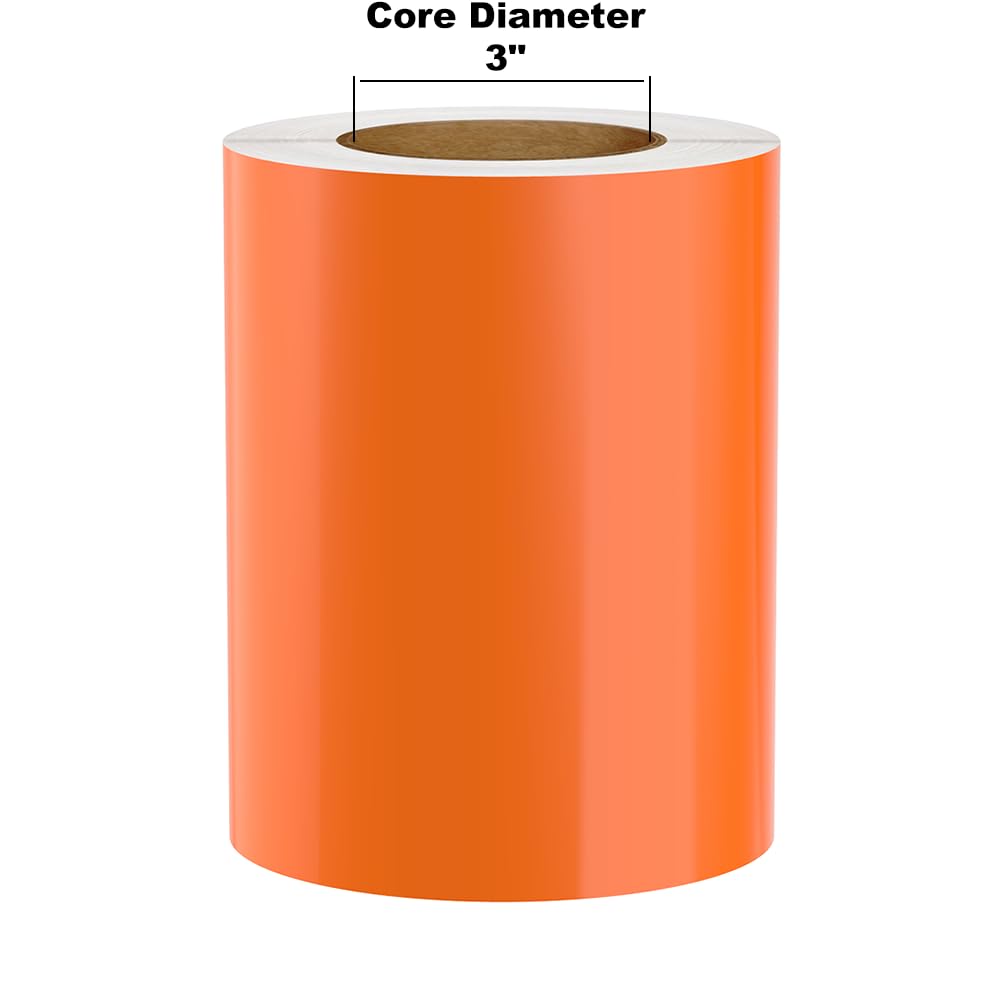 (Discontinued) Kingston Premium Vinyl Label Tape, Orange, 7 x 150 on 3 Core for DuraLabel 9000, LabelTac 9, SafetyPro 9G, VnM 8