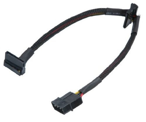 Okgear 1 4 Pin Molex Male To 90 Degrees Serial Ata 15 Pin Male Crimping Type Power Adapter For Sata Hard Drives, Internal Power