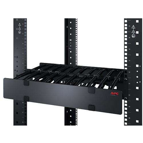 Apc Rackmount Horizontal Cable Manager, Ar8602A, 1U X 4'' Deep, Single Sided With Cover, Black