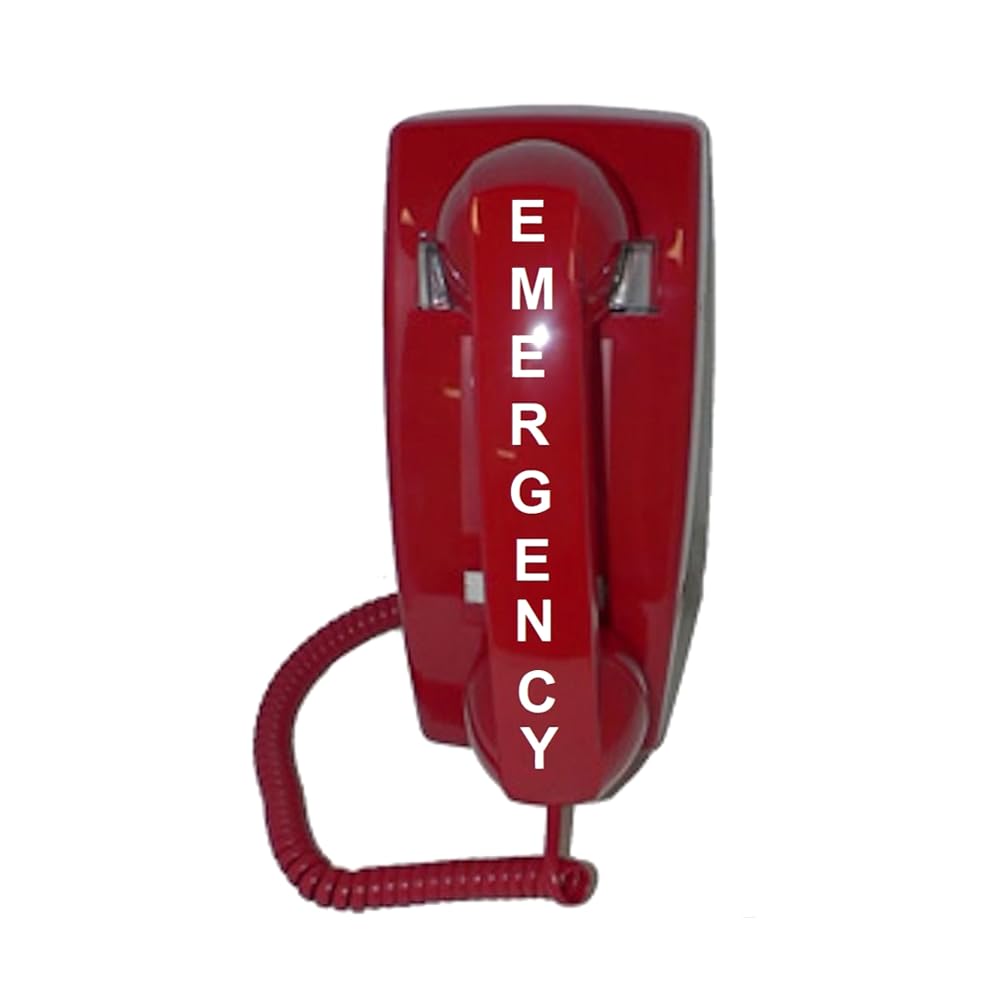 Emergency Wall Telephone Pre Programmed To Auto Dial 911   Red