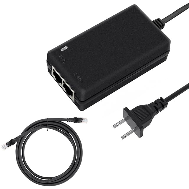 Gigabit PoE Injector 48V Power Over Ethernet Supply Adapter 10/100/1000Mbps IEEE 802.3at/af RJ45 Compliant for Camera IP Phone S