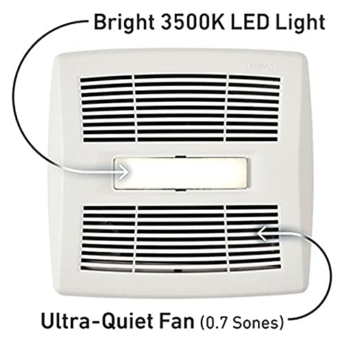 Broan Nutone AE80BL Invent Series Single Speed Fan With Led Light - Thumbnail 2