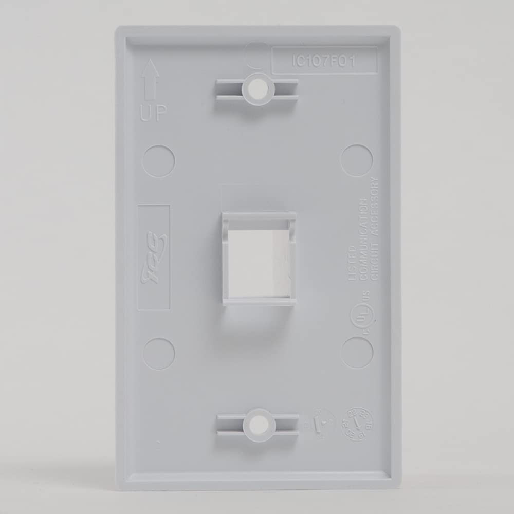 Icc Single Gang 1 Port Classic Faceplate For Ez And Hd Style Keystone Connectors, Wallplate For Networking And Home Installation