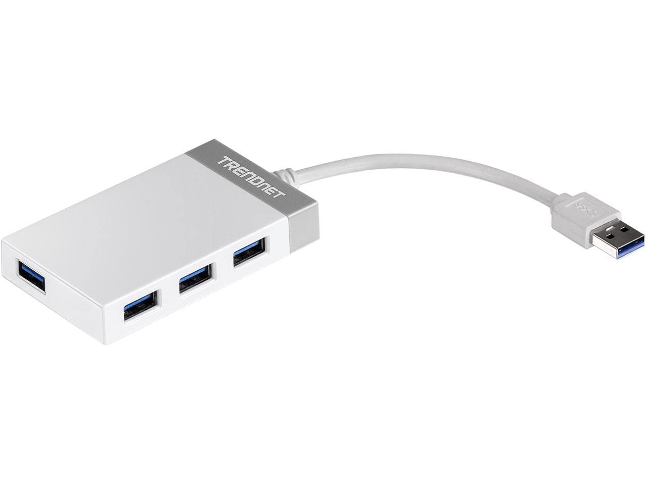 Trendnet 4 Port Usb 3.0 Compact Mini Hub With Built In Usb 3.0 Cable, Plug & Play, Compatible With: Linux, Windows, Mac, Nintend