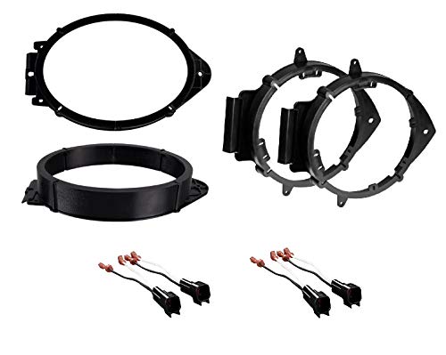 Asc Premium 6X9' Front + 6+ Inch 6' 6.5' 6.75' Rear Car Speaker Install Adapter Mount Bracket Plates W/Speaker Wire Connectors For Select Gm Gmc Vehicles  See Below For Compatible Vehicles