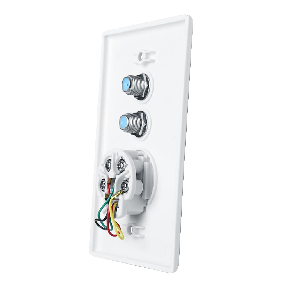 Skywalker Wall Plate W/Dual 3.0Ghz F 81 And Phone Connector (White)
