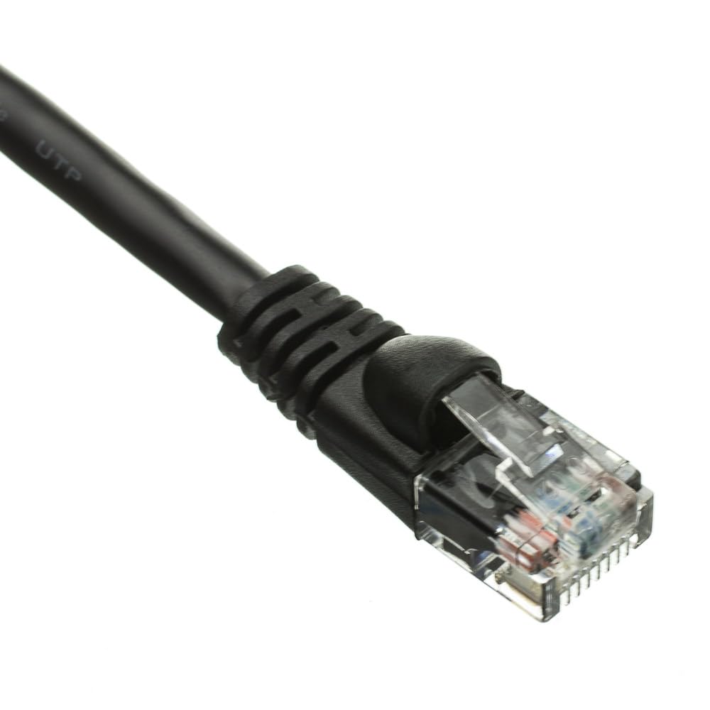 Cablewholesale 25 Foot Black Cat6A Ethernet Patch Cable, Snagless/Boot With Rj45 Connector, 500 Mhz, 24 Awg, Utp(Unshielded Twis