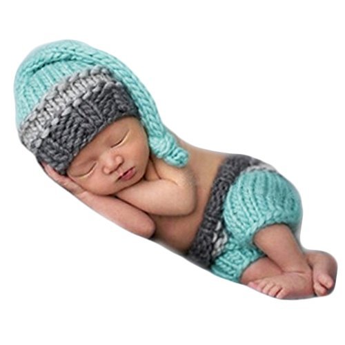 Coberllus Newborn Phtography Porps Monthly Baby Photo Props Outfits Elf Hat Pants Set For Boy Girls Photography Shoot