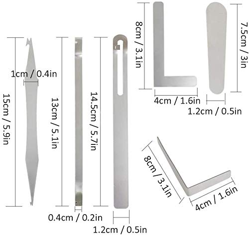 Jiayouy 6Pcs Saxophone Repair Tool Woodwind Instrument Maintanance Kit Stainless Steel Key Cover Adjusting Spring Hook Trimming