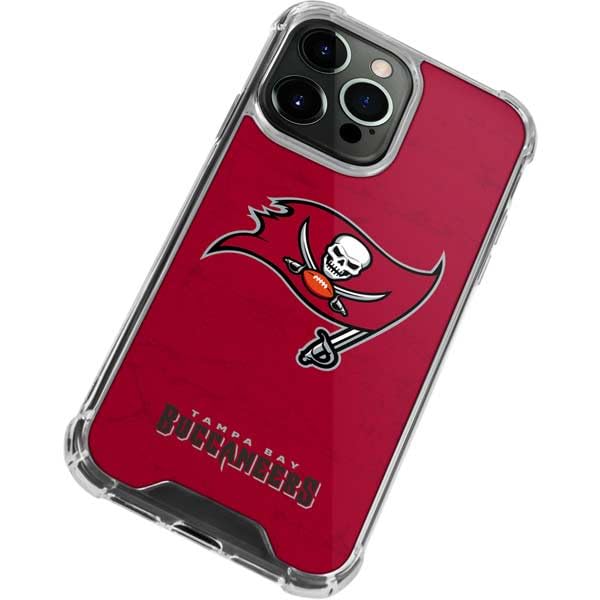 Skinit Clear Phone Case Compatible With Iphone 13 Pro Max   Officially Licensed Nfl Tampa Bay Buccaneers Distressed Design