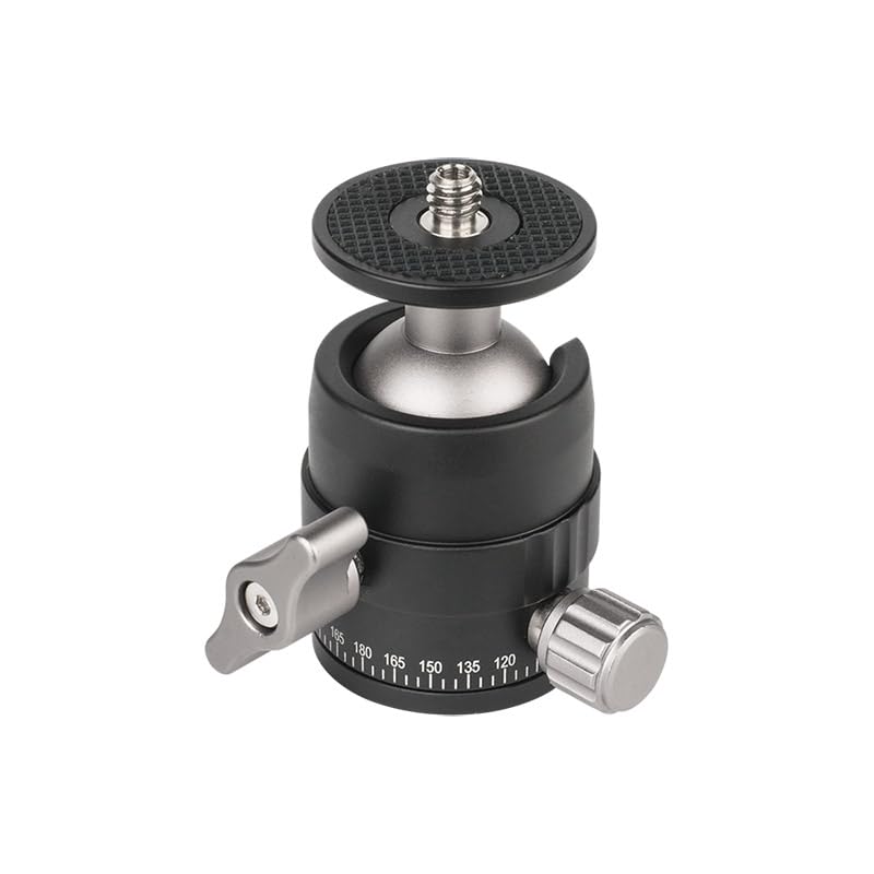 Cavix Mini Ball Head With 1/4'' Screw 3/8'' Thread Mount 360 Degree Panoramic Metal Tripod Head Max Load 11Lb/5Kg