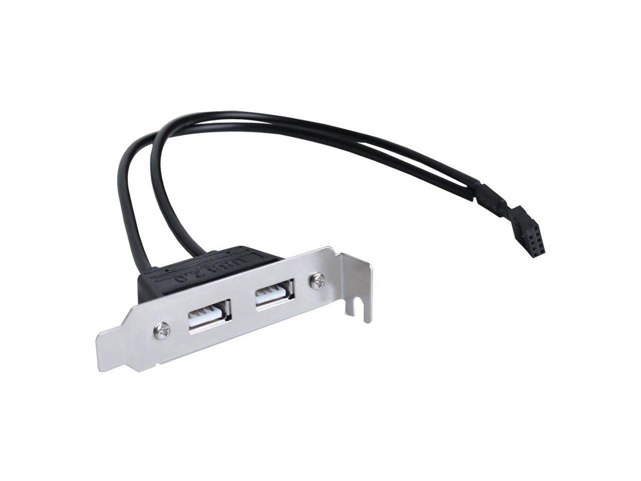 SIIG AC CBUS0S11S1 2Port USB 2.0 Low Profile Extension Bracket Brown Box