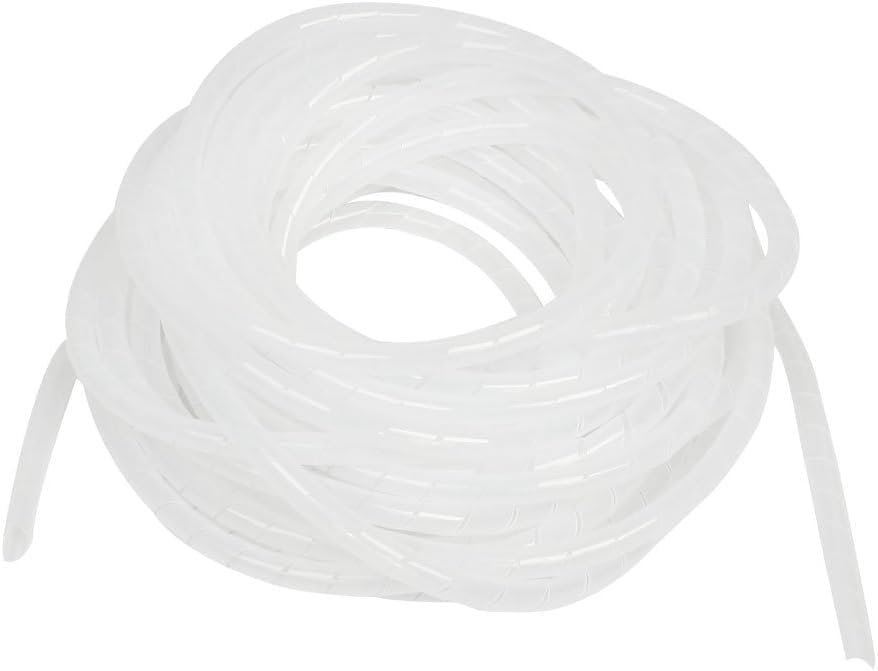 Iduino 10M 32 Ft Pe Clear White Polyethylene Spiral Wire Wrap Tube Pc Manage Cable 10Mm 0.39 For Computer Cable, Car Cable (Di