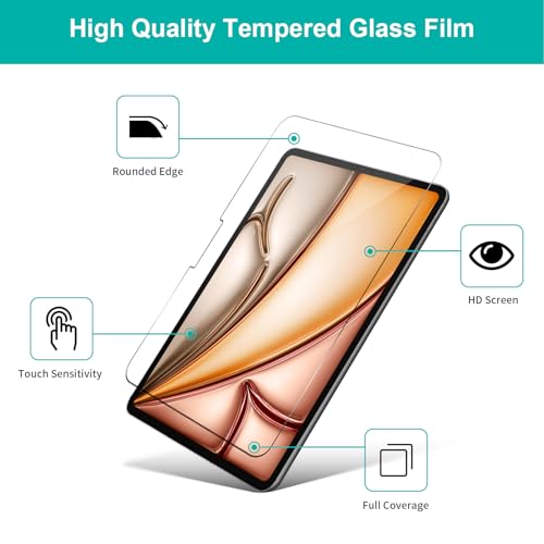 Avakot 2 Pack Screen Protector For Ipad Air 13 Inch (M2) 2024 Tempered Glass, Tempered Film For Ipad Air 13 Inch, Anti Scratch S