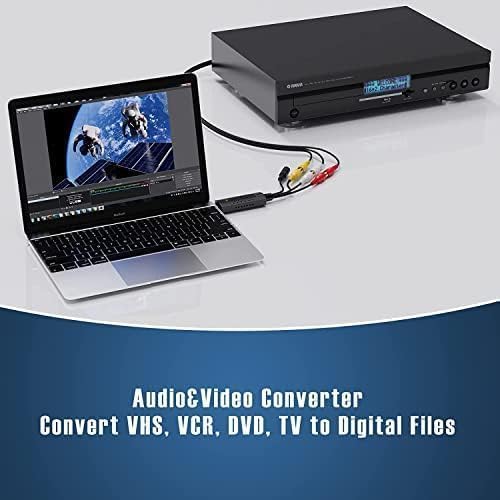Capture Card, Usb Video Capture Card Device, Audio Video Converter Grabber For Rca To Usb Convert Vhs Mini Dv Vcr Hi8 Dvd To Dig