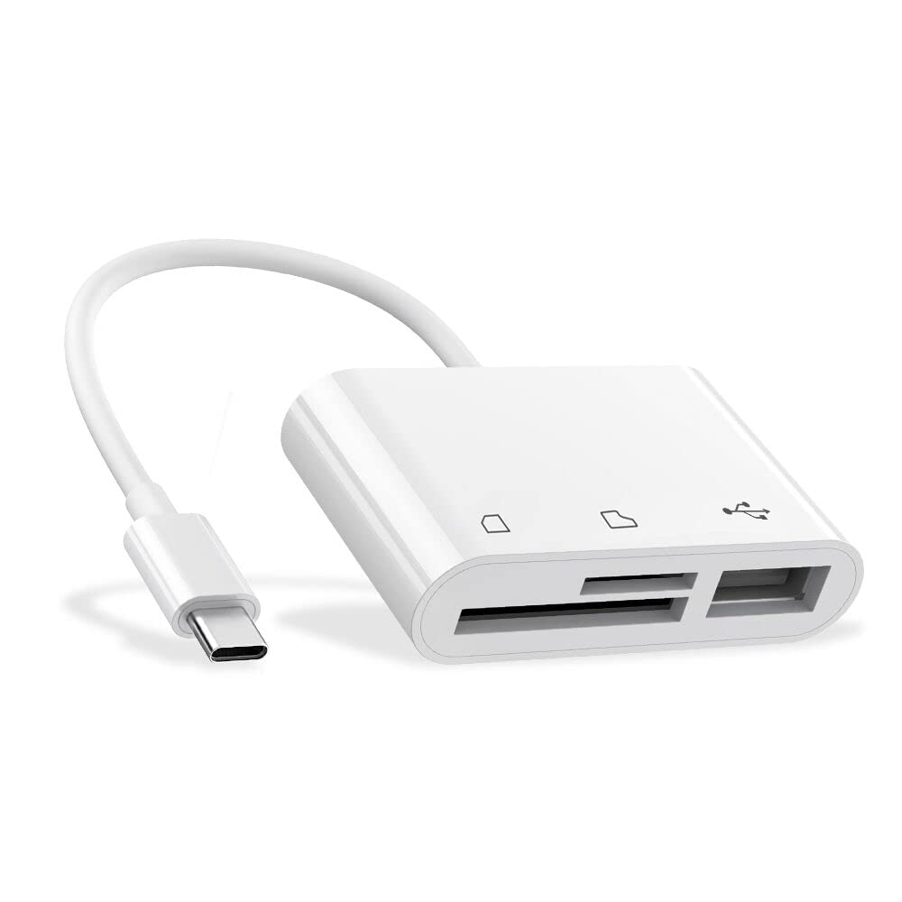 Usb C To Micro Sd Tf Memory Card Reader, 3 In 1 Usb Camera Card Reader Adapter Compatible With Iphone 15,Ipad Pro, Macbook Pro/A