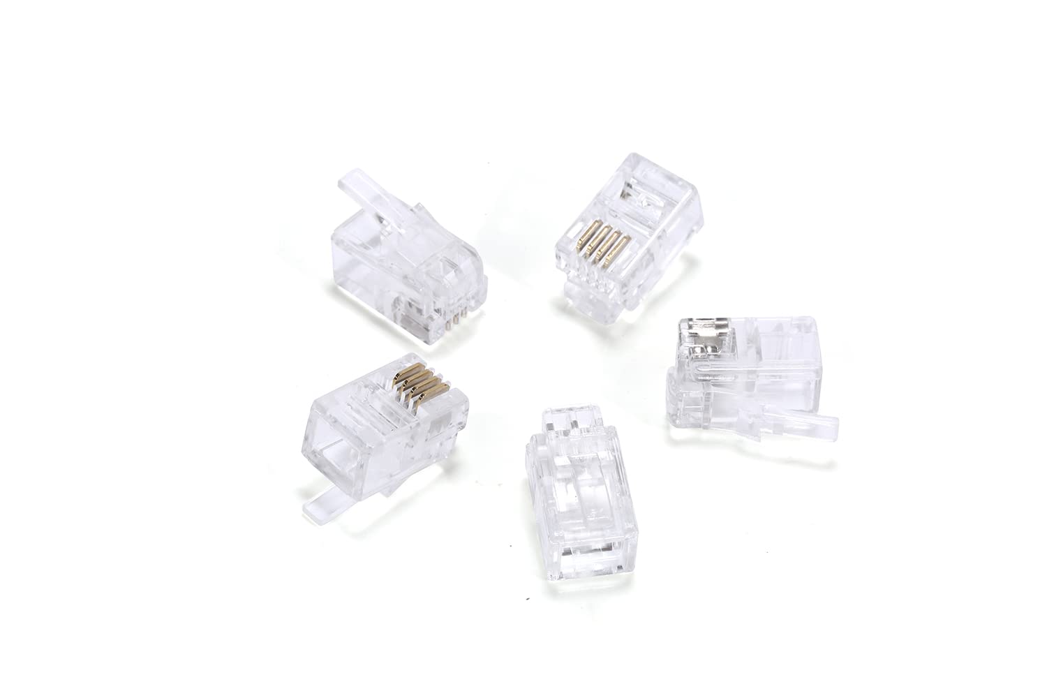 Seefeful 100 Packrj9 4P4C Phone Modular Telephone Cord Connector Adapter Crimp (4P4C)