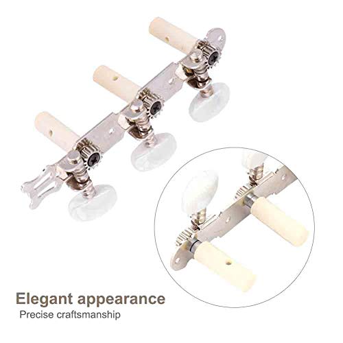 Bnineteenteam 3R+3L Acrylic Classical Guitar String Tuning Peg,Classical Guitar Tuners Machine Heads (Silver)