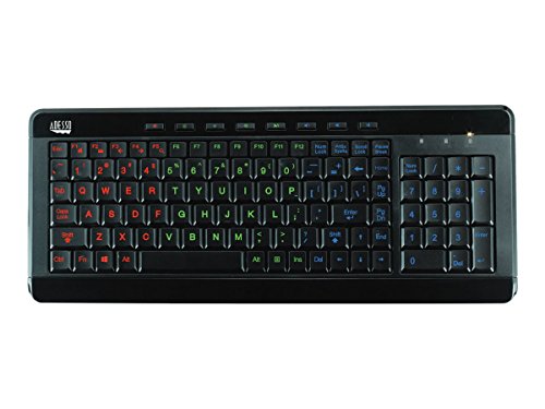 Adesso Akb 120Eb   Slimtouch 120 3 Color Illuminated Compact Multimedia Keyboard