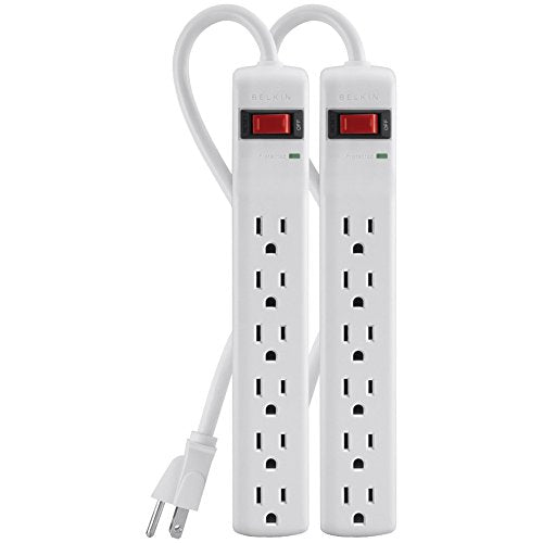 Belkin F5C048 2 6 Outlet Surge Protectors, 2 Pk