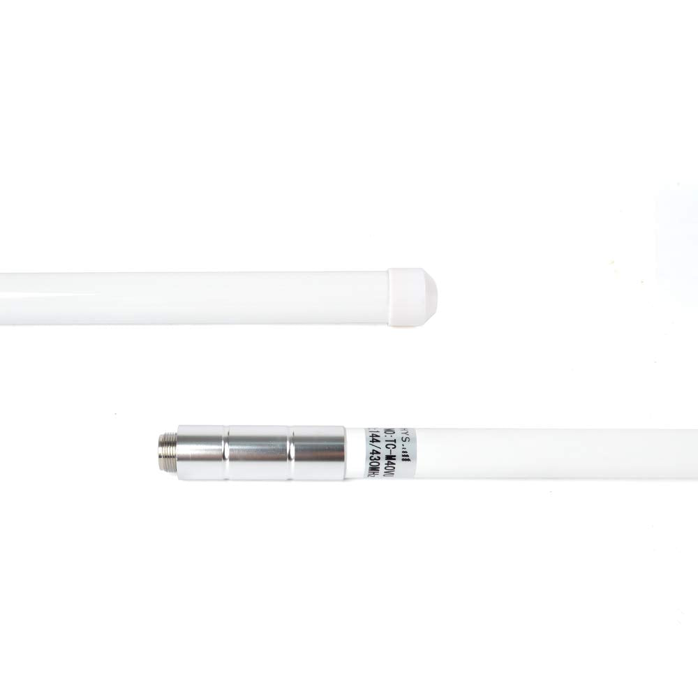 Hys Tc 40Uv Dual Band Vhf Uhf 2Meter 70Cm 144/430Mhz 2.5Dbi 100W 15.7Inch Fiberglass Outdoor Base Antenna With So239 (Uhf Female