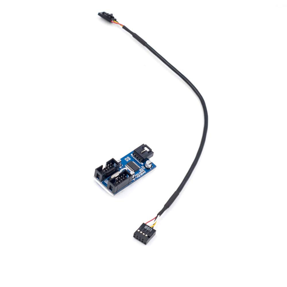 Rgeek 9Pin Usb Header Male 1 To 2 Female Extension Cable Card Motherboard 9 Pin Usb Hub Usb 2.0 9 Pin Connector Adapter Port Multilier