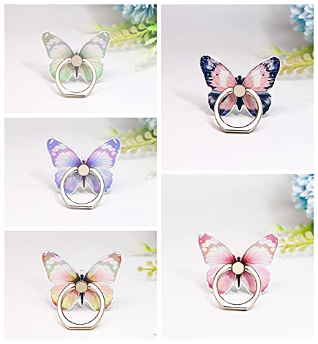 Ralcosuss Cute Butterfly Phone Ring Finger Holders, Cell Phone Ring Stands Mount Smartphone Kickstand For Desk 360 Degree Rotati