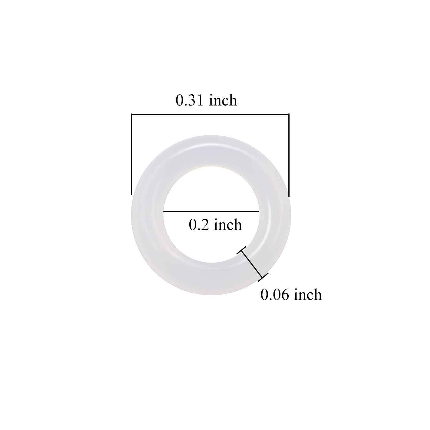 Threebulls 120Pcs Clear Rubber O Ring Keyboard, O Rings Keycaps, Switch Dampeners Keycap, For Cherry Mx Key Switch Keyboards Dampers,White