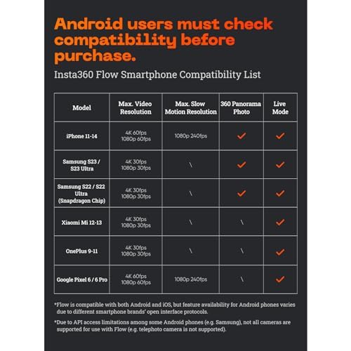 Insta360 Flow Gimbal Stabilizer For Smartphone, Creator Kit - Ai-Powered Gimbal, Auto Tracking Phone Stabilizer, 3-Axis Stabiliz