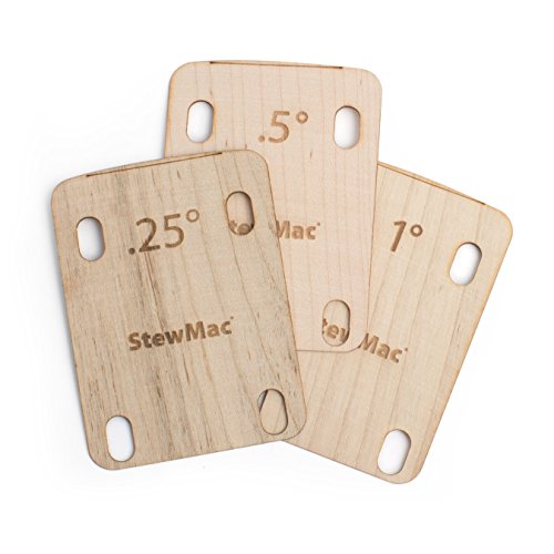 Stewmac Neck Shims For Guitar, Made Of Solid Maple, For Bolt On Neck, Shaped, Set Of 3, American Made