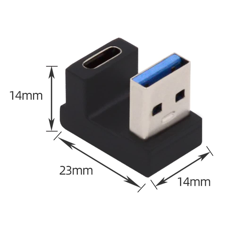 Cablecc Usb-C Type C Female Back Angled Opposite U Shape To Usb 3.0 A Male Data Adapter For Laptop Desktop