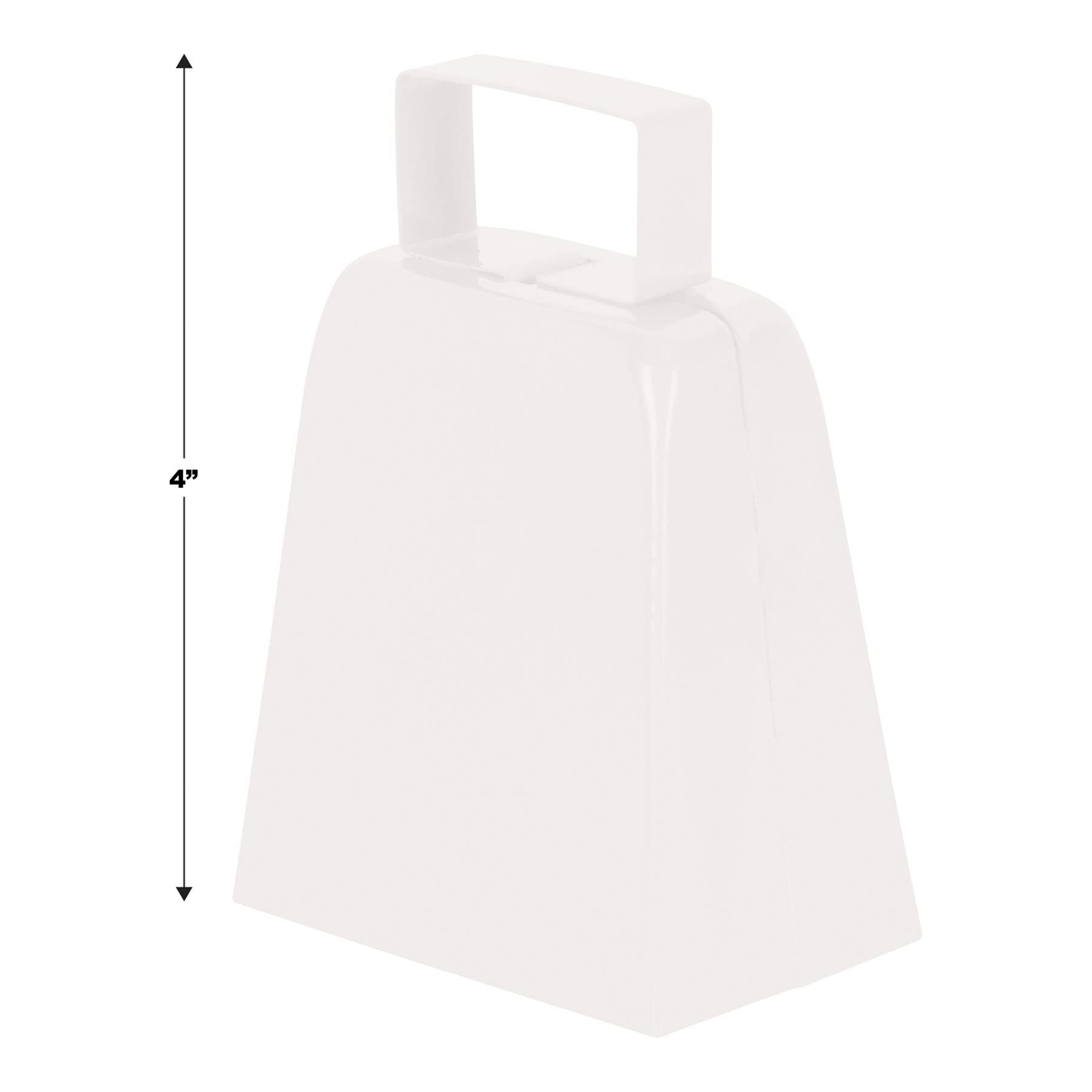 Beistle 12-Pack White Metal Cowbells, 4- Team Spirit Sports Noisemakers