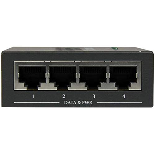 Startech.Com 4 Port Gigabit Midspan   Poe+ Injector   802.3At And 802.3Af   Wall Mountable Power Over Ethernet Midspan (Poeinj4G