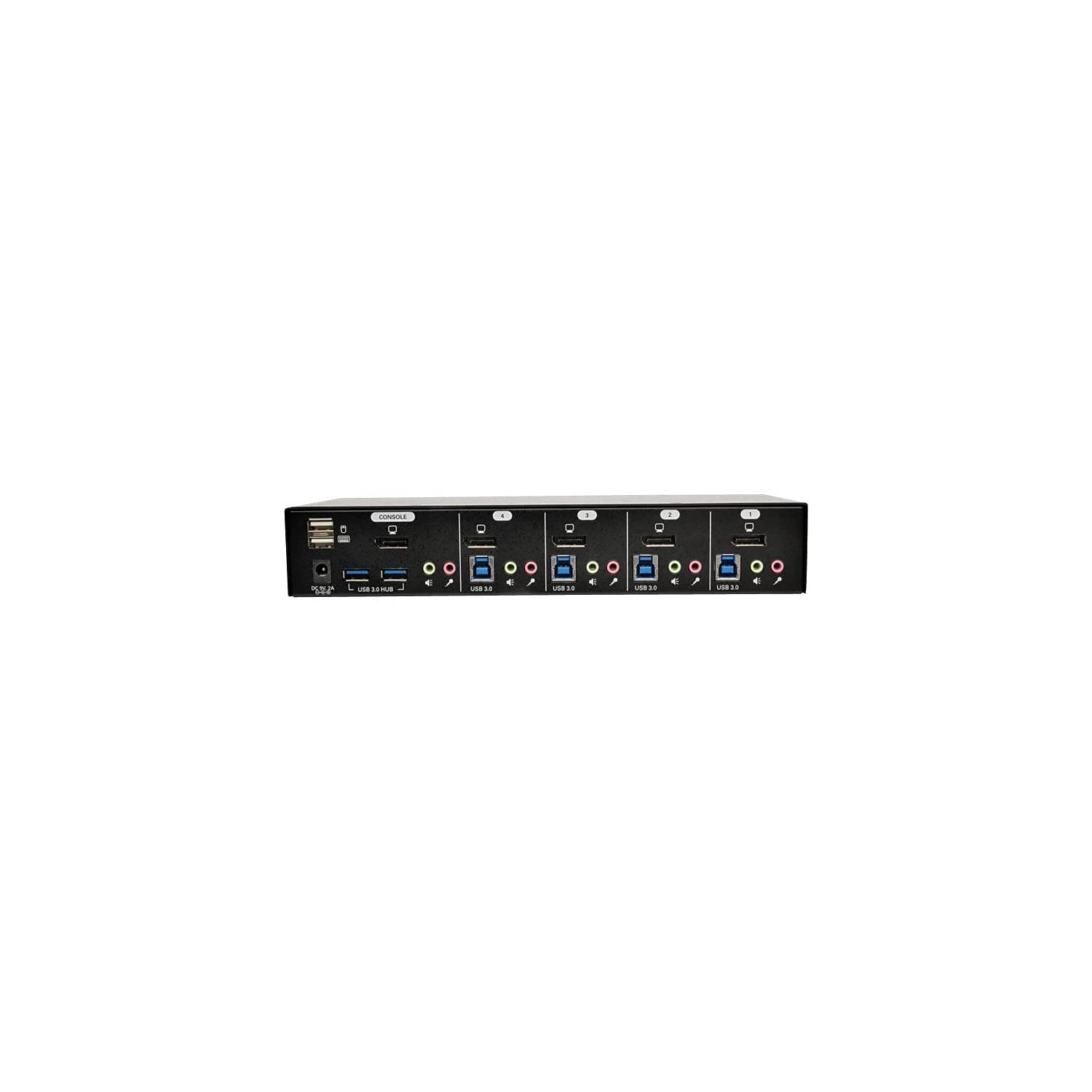 TRIPP LITE 4-Port DisplayPort KVM Switch with Audio, Cables & USB 3.0 Hub (B004-DPUA4-K)